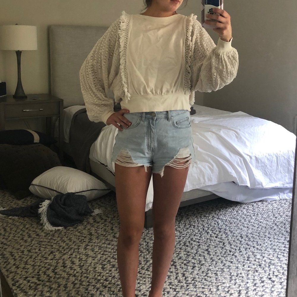 Cream Free People Sweater